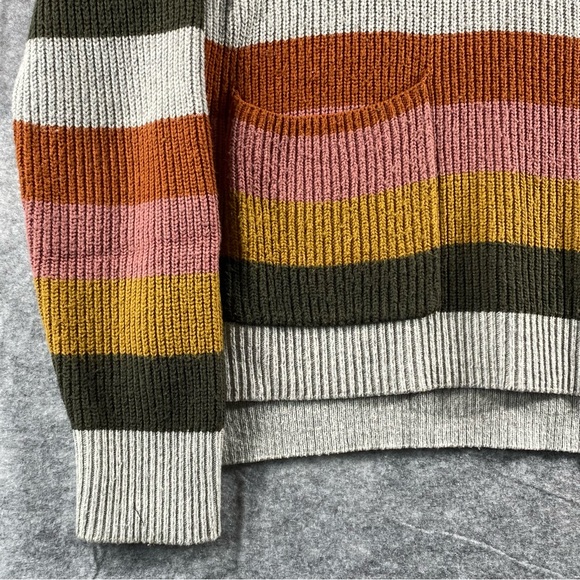 Madewell Womens Multicolor Striped Long Sleeve 2 Front Pocket Sweater Size M - Picture 4 of 9